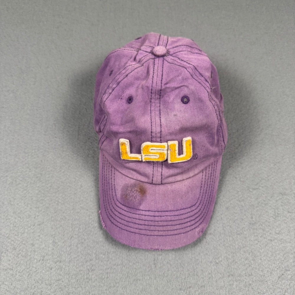 47 Brand LSU Tigers Hat Purple Distressed Vintage Baseball Cap Large NCAA Mens